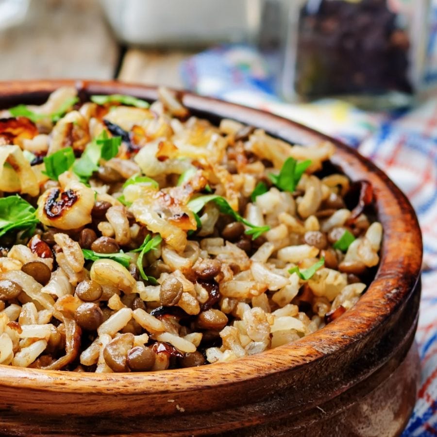 Lentejas Con Arroz